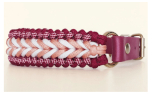 Biothane Paracord Hundehalsband geflochten, himbeere