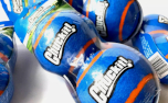 Chuckit Squeaker Tennisball für Hunde, blau/orange