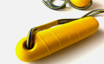 Fetch Hundedummy mit Kordel, Schaumstoff, gelb 22cm