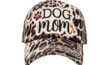 Dog Mom Washed Vintage Ballcap leopard