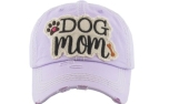 Dog Mom Washed Vintage Ballcap light purple