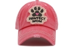 Pawfect Mom Washed Vintage Ballcap hot pink