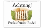 Schilderhund Aluminiumschild Freilaufendes Rudel